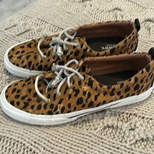Sperry cheetah topsider sneakers